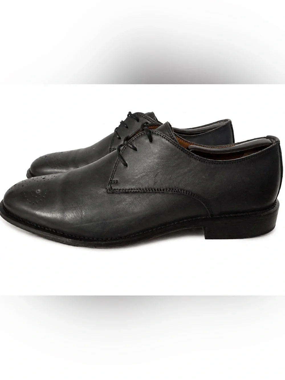 Black Brown 1826 Brogue Cap Oxford Lace Up Dress Shoes in Black SZ 12